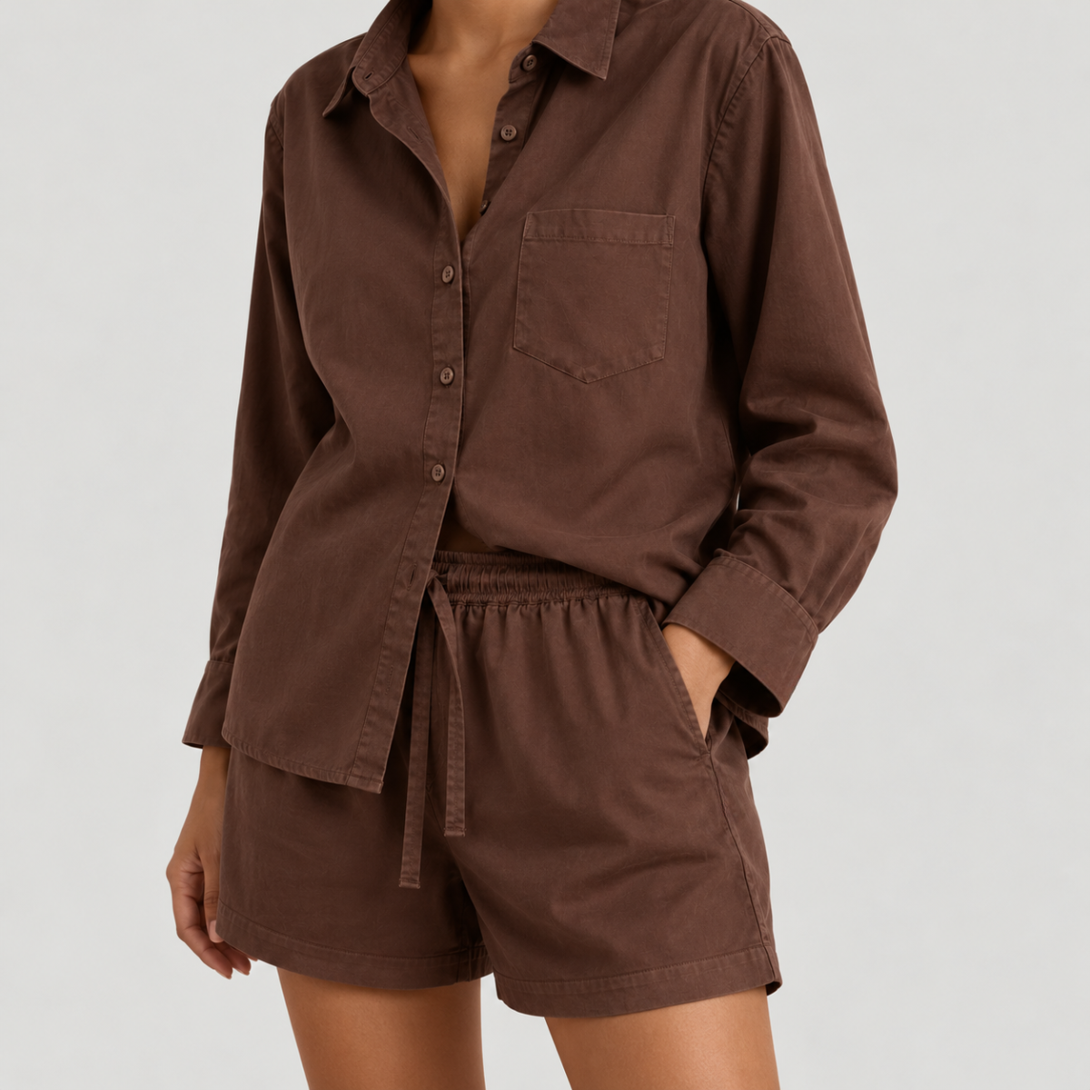 Yves Cotton Shorts – Cocoa Brown