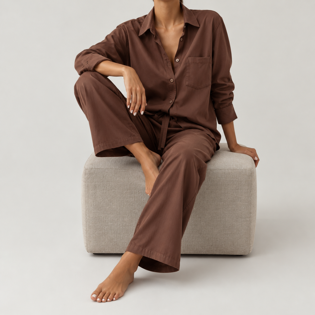 Yves Cotton Shirt – Cocoa Brown