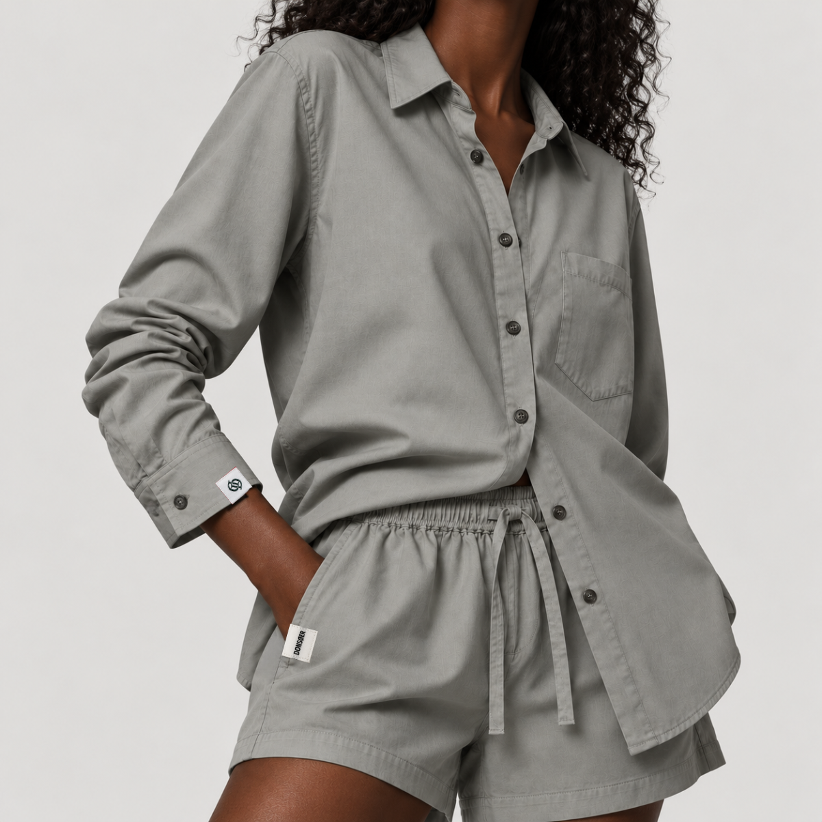 Yves Cotton Shorts – Stone Grey