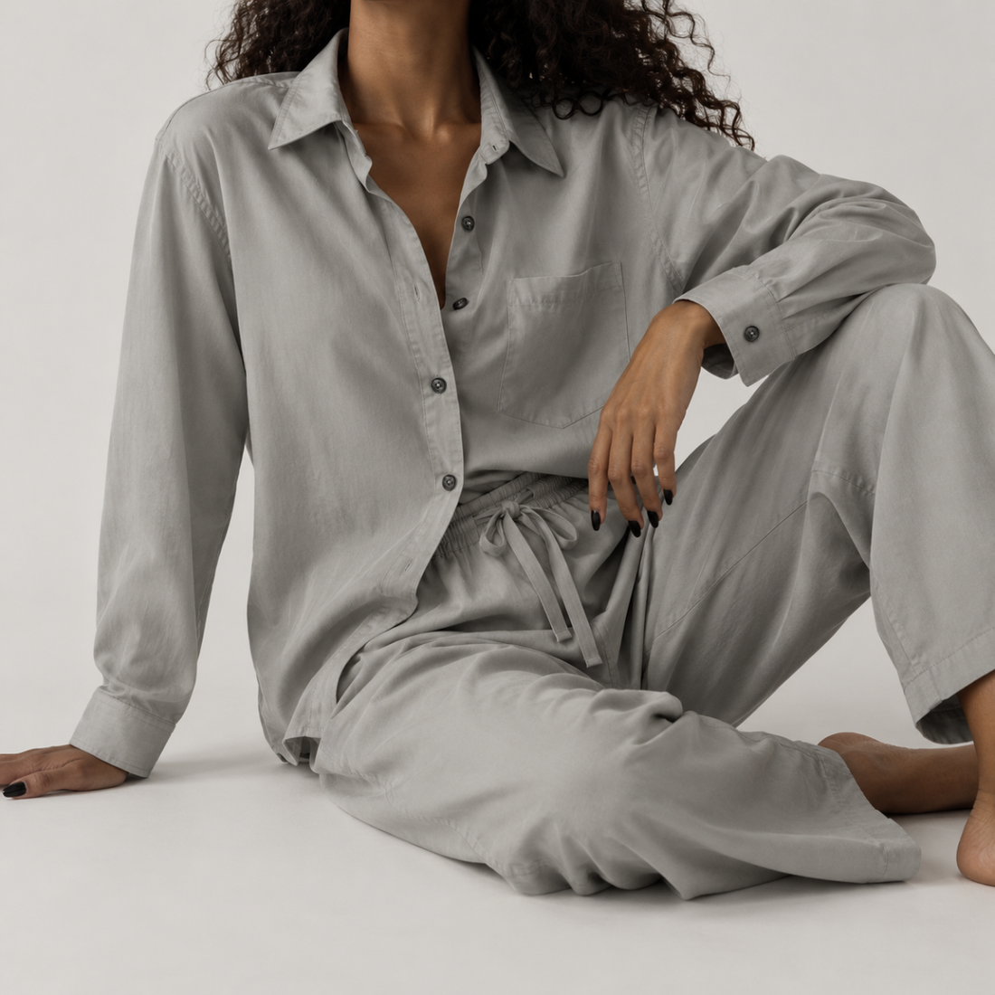 Yves Cotton Shirt – Stone Grey