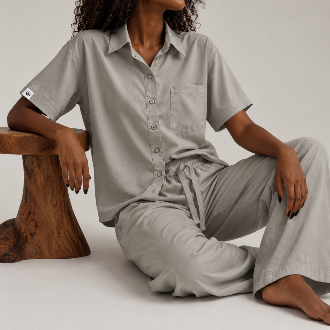 Yves Cotton Trousers – Stone Grey