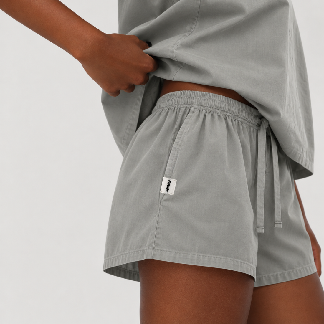 Yves Cotton Shorts – Stone Grey
