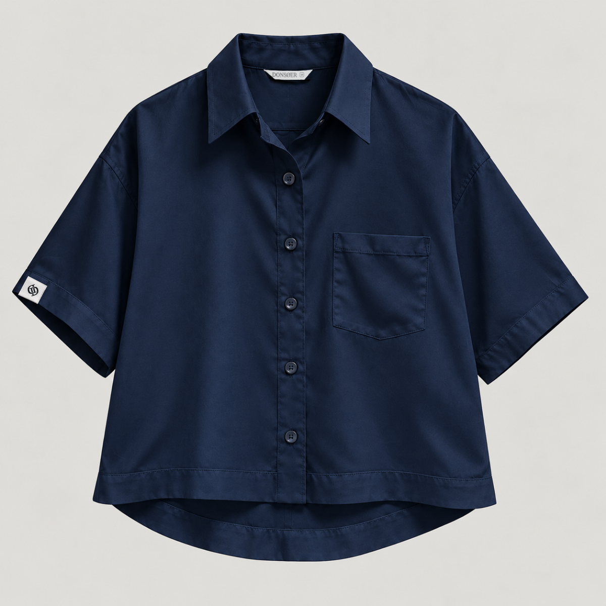 Yves Cotton Short-Sleeve Shirt – Midnight Blue