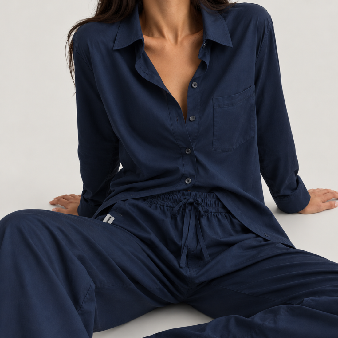 Yves Cotton Trousers – Midnight Blue
