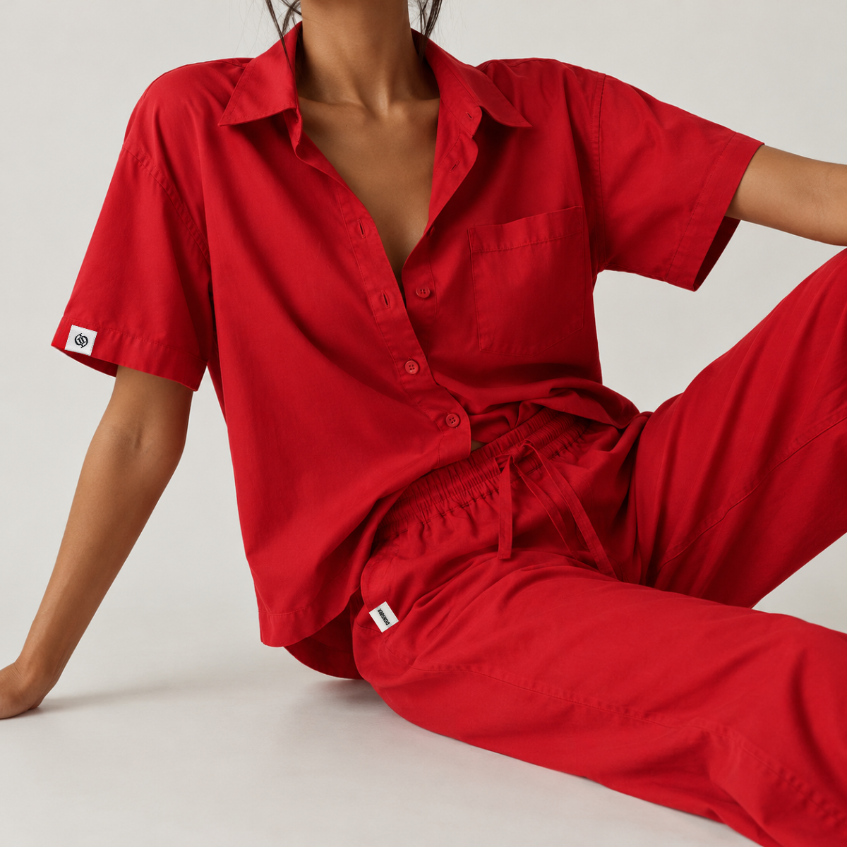 Yves Cotton Trousers – Deep Red