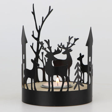 Metal candlestick – Group of deer