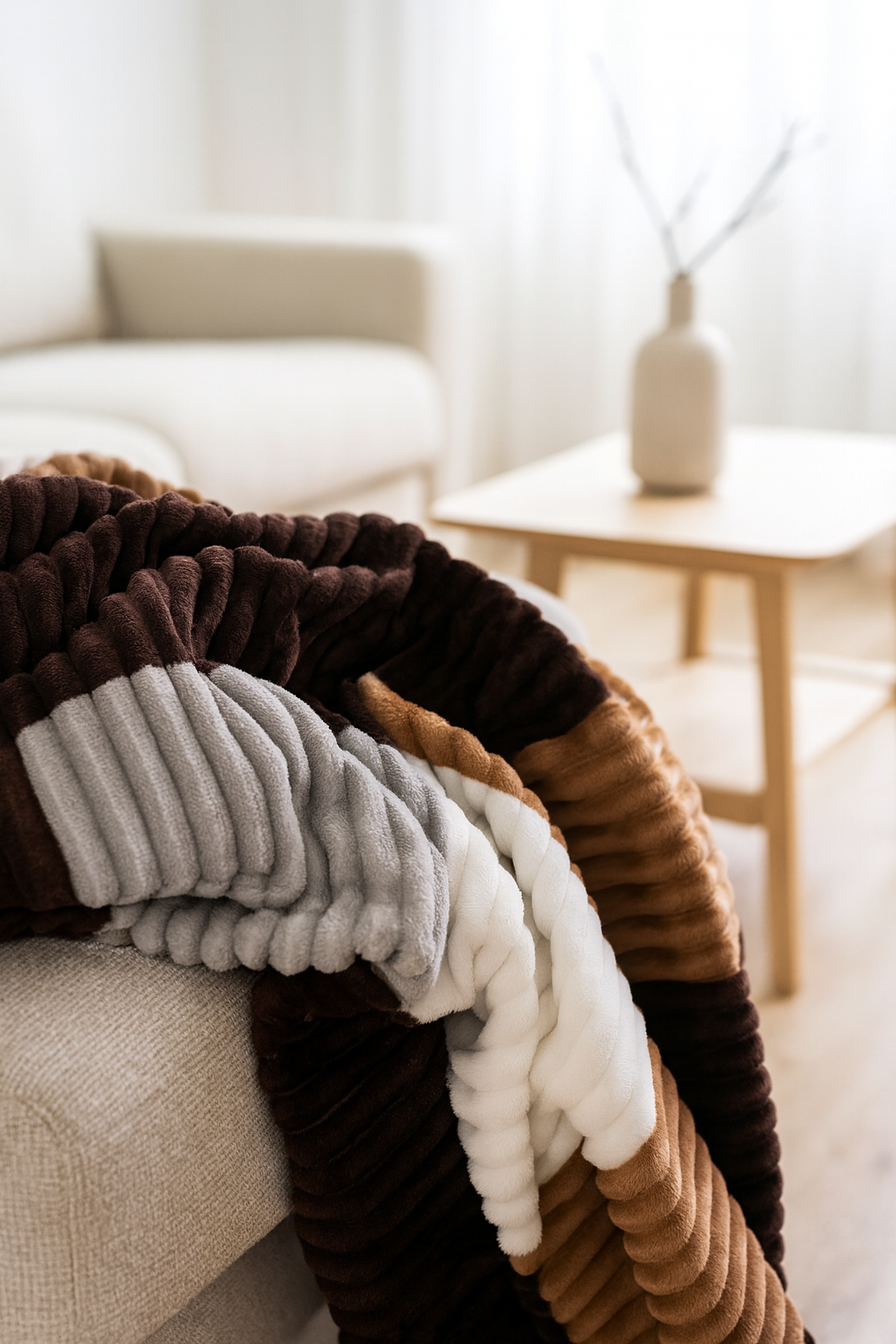 Plush blanket Vara - Loam